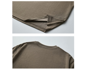 T-shirt Homme Col Rond Ample Personnalisable en Maille Unie de Haute Qualité, Coupe Oversize, Vente en Gros - Product Image 2