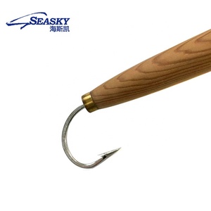 Seasky 4' Appât artificiel en bois de cèdre pour la pêche, appât en bois, équipement de pêche pour la pêche au bar rayé, au thon, <span class=keywords><strong>hameçon</strong></span> <span class=keywords><strong>Mustad</strong></span> - Product Image 3