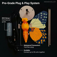Momovalley Papillon Électrique à Moteur Silencieux avec Éclairage LED et Ailes Mobiles, Art Cinétique de Jardin Extérieur Résistant aux UV