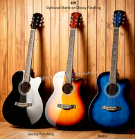 Wholesale Professional Acoustic Guitar Matte Finishing 40" Linden Cutaway Guitarra