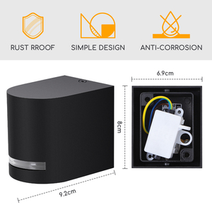 Aigostar lampada da parete per interni/esterni impermeabile IP65 GU10 in alluminio antracite 2 Pack con 3000K CCT per uso interno/esterno - Product Image 6