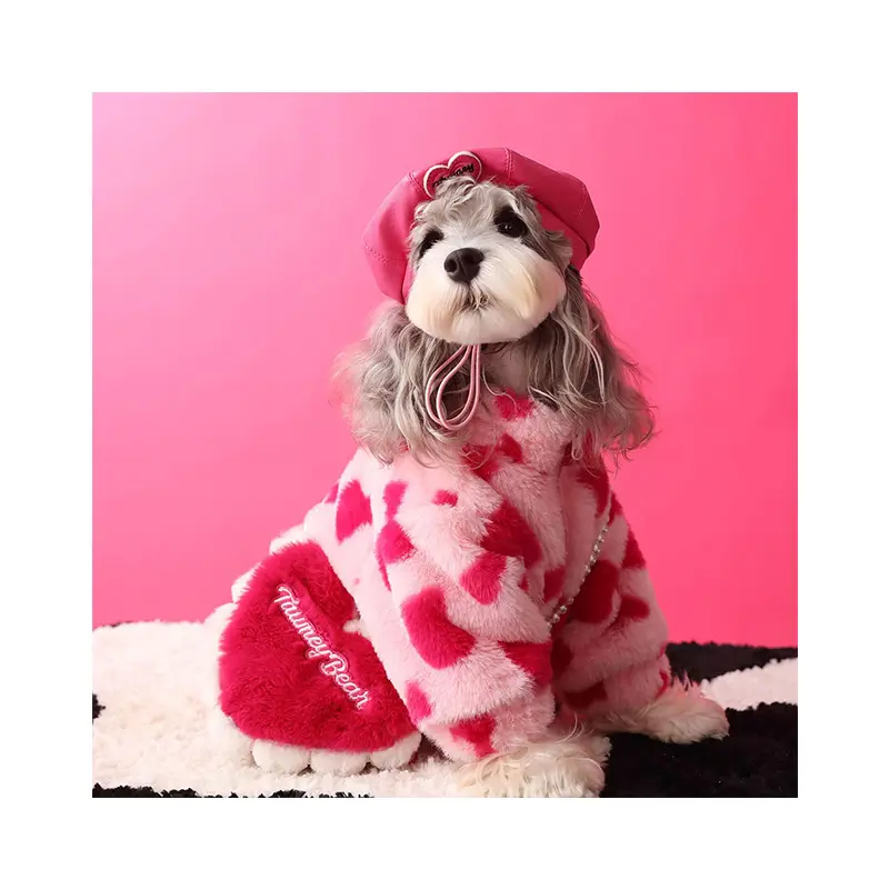 뜨거운 판매 가을 겨울 럭셔리 개 재킷 귀여운 인기있는 애완 동물 코트 두꺼운 봉제 패션 개 애완 동물 의류