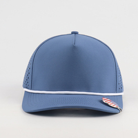 Casquette de baseball à carreaux vierges avec badge métallique personnalisé, casquette en polyester imperméable à 5 panneaux perforée au laser, idéale pour le quotidien