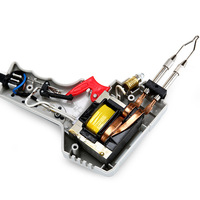 Pistolet à souder électrique 100W, kit de fer à souder à poignée pistolet, chauffe rapide 220-240V avec embouts de rechange et lumière LED pour l'électronique