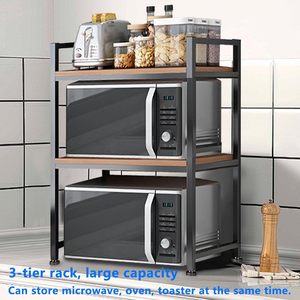 Multi-tier kitchen <b>dish</b> <b>rack</b>, three-tier microwave oven <b>rack</b>, suitable for kitchen countertops. - Product Image 2