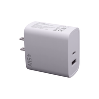 Chargeur mural USB Type-C 45W en gros pour téléphone portable et ordinateur portable avec charge rapide QC3.0 et PD 3.0, prise EU/US/UK