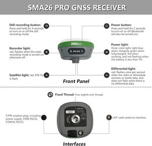 Collecteur GNSS portable SMA26 Pro Rover RTK avec compensation d'inclinaison, 4G/WiFi, étanche IP67, système de topographie, garantie <span class=keywords><strong>1</strong></span> an - Product Image 5