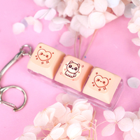 Custom Onr Anime Sound LED Waterproof Keyboard Keychain Cute Cartoon Fidget Keycap Clicker Decompression Toy Stress Relief 14+