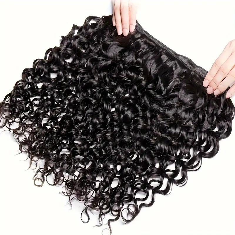 Human Hair Bundles Double Drwan 14a Water Machine Weft With Lace,Brazilian Hair Unprocessed Well Pure Human Machine Weft