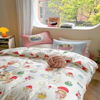 Ensemble de literie mignon 100% coton pour enfant, drap de lit de haute qualité, dessin animé, 4 pièces