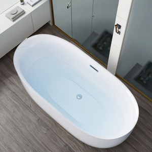 Thanh lịch hiện đại Acrylic bồn tắm freestanding | hình bầu dục tràn, nhà máy-trực tiếp phòng tắm ngâm & drainer - Product Image 4