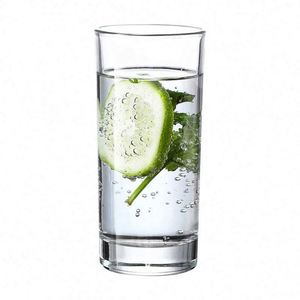 Verre à vin classique en verre transparent, petit et droit, avec composants en aluminium – Réutilisable, portable, multi-usage pour la maison, l'hôtel ou le bar - Product Image 1