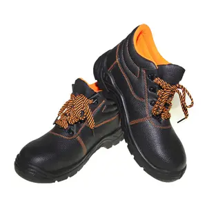 Fashionable heavy duty high cut waterproof brand s3 steel toe rubber sole leather ppe safety shoes for construction worker