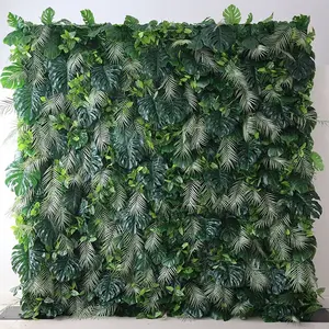 A04 Home Wedding Party Salon Decor 3D Roll Up artificiale fiore verde parete verde foglie di piante finte pannello di sfondo della parete del fiore