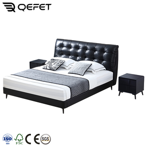 Muebles indios Dormitorio Cama Moderna Chica Dormitorio Muebles Simple Cama doble Cuero Lujo Moderno - Product Image 3