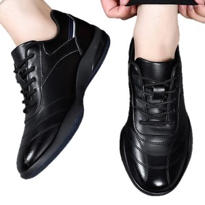 Chaussures bateau pour hommes en cuir véritable à bout rond, semelle extérieure en caoutchouc, semelle intermédiaire en EVA, style coréen, décontractées pour l'automne - Product Image 5