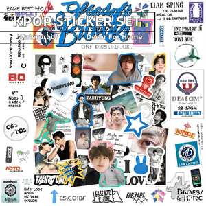 Venta al por Mayor de 50 Pegatinas de PVC de <span class=keywords><strong>Bangtan</strong></span> Boys V <span class=keywords><strong>Taehyung</strong></span>, Pegatinas de PVC del Grupo Idol KPOP, Resistentes al Agua, con Impresión UV, Barniz UV, Decorativas - Product Image 2