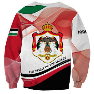 Venta caliente POD ODM <span class=keywords><strong>JOR</strong></span> Bandera Colores Día DE LA Independencia Patrón de impresión Personalizado O-cuello Sudadera Hombres Gestrickter Pullover Camisas - Product Image 2