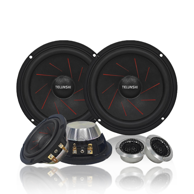 3 Way Component Car Audio Speaker with Crisp Treble Balanced Midrange Punchy Bass for Car Sound System Refit
