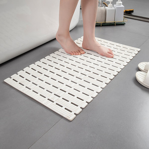 Alfombrilla de Baño Antideslizante de Fácil Limpieza, Alfombrilla de Ducha de TPE Ecológica de Secado Rápido con Orificios de Drenaje, Cuadrada, Hecha a Máquina - Product Image 3
