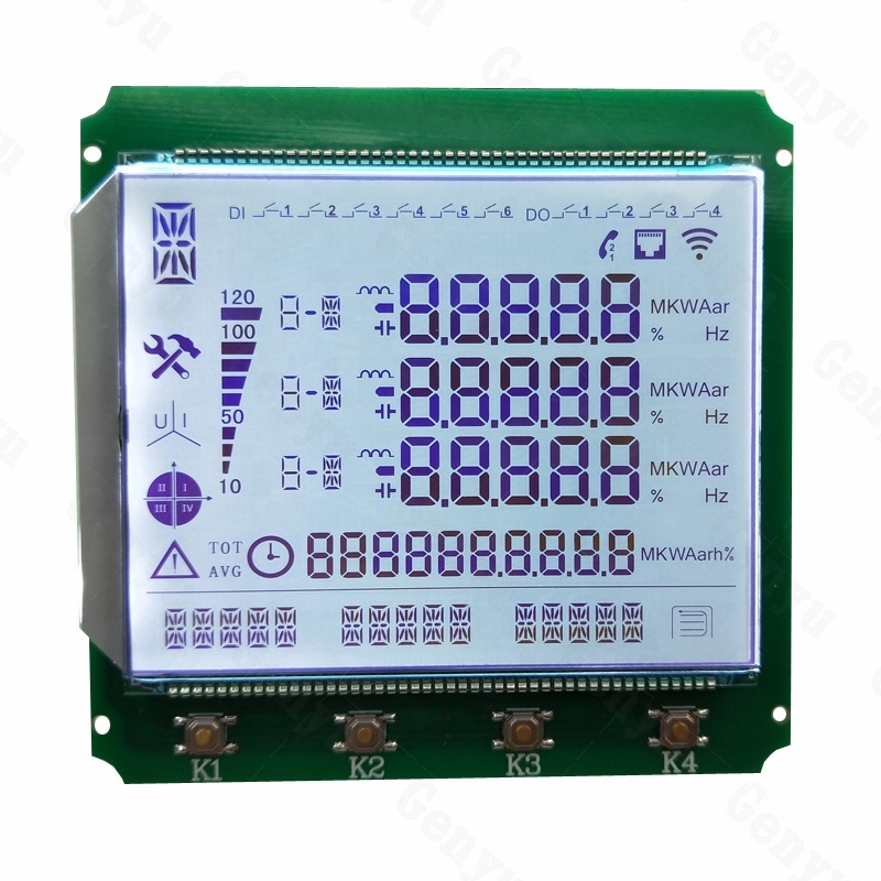 Custom Made TN STN FSTN VA HTN Monochrome White Background lcd 7 Segment lcd Display Panel For Energy