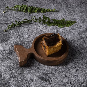 Wooden Fish Shaped <b>Tray</b> Black Walnut Wood Serving Dish For Dessert Pastry Food Photography Props Household Use - Product Image 4
