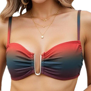 Trendy Gradient Bikini Set Sexy Push-up-Bade bekleidung für Summer Beach Parties Must-Have 2-teiliger Badeanzug mit Front-Logo - Product Image 2