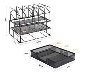 Metal Mesh Office Supplies Desk Organizers and Accessories Multi-Purpose Desktop Organizer <b>File</b> Organizer - Product Image 2