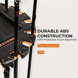 <span class=keywords><strong>Support</strong></span> de cannes à pêche rotatif à 360° en plastique sur pied avec quatre roues, installation sans perçage, présentoir pour leurres de pêche - Product Image 6