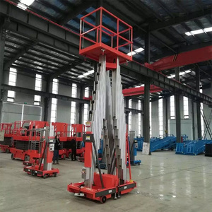 डबल कॉलम एल्यूमीनियम मिश्र धातु उठाने मंच हाइड्रोलिक लिफ्ट उच्च वृद्धि कार्य मंच व्हील के साथ - Product Image 2