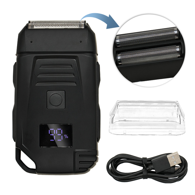 Usb Cordless Portable Electric Foil Shaver Twin Blade Electric Shaver for Men Face Body & Beard Home Use