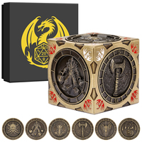 Jeu Party Favors 7-en-1 RPG Dice Spinner Roulette Jeux de société rotatifs à la main D6 Dés en métal polyédriques avec emballage en boîte