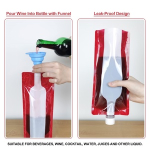 Bolsa Ecológica Personalizada para Bebidas con Boquilla, Capacidad de 750 ml, Bolsa de Viaje de Plástico para Agua o Vino, Bolsa con Boquilla Vertical - Product Image 3
