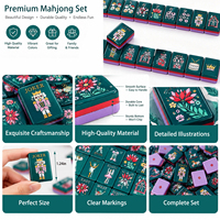 Jeu de Mahjong américain 160 pièces, en acrylique 4 couches, imperméable, résistant aux rayures, tuiles de Mahjong à motif personnalisé Casse-Noisette de Noël