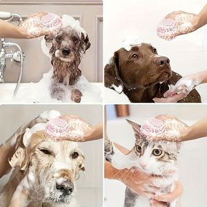 Silicone <b>Pet</b> <b>Bath</b> Brush with Liquid Storage Soft Massage Brush for Dog Cat - Product Image 4