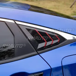 For Honda Civic 10th Gen 2016-2020 Body Kit Carbon Fiber Look Rear <b>Window</b> Side Vent Shutter Louver <b>Cover</b> Trim Car Accessories - Product Image 3