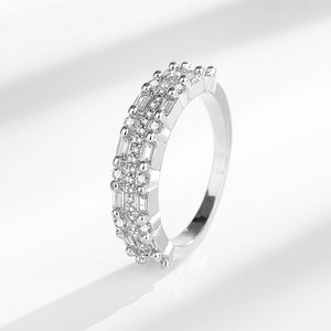 Ánh sáng sang trọng và tối giản Công Chúa vuông của phụ nữ vòng với điều chỉnh thiết lập và lấp lánh Zircon cho bữa tiệc sinh nhật món quà - Product Image 1