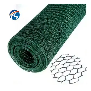 Rede de arame galvanizada para cerca de arame hexagonal revestida de pvc de 10 mm feita na China