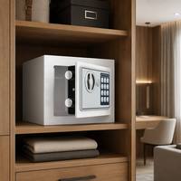 Kotak Brankas Elektronik Keamanan Tinggi dengan Keypad Digital, Brankas Baja Putih untuk Penyimpanan Barang Berharga di Rumah, Kantor, Hotel