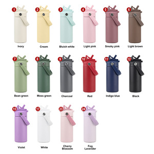 Custom Logo 14oz BPA Free Kids School Water Bottle Insulated Stainless Steel <b>Straw</b> Lid Mini <b>Flask</b> for Toddlers Preschool - Product Image 5