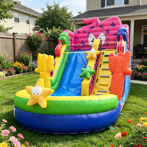 Toboggan aquatique gonflable sur le thème des requins avec piscine à jets d'eau, château gonflable pour enfants, parc aquatique commercial pour l'été - Product Image 6