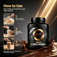 Poudre de protéines de qualité supérieure à marque privée, saveur chocolat, complément de récupération musculaire pour la remise en forme, OEM, MOQ 50 boîtes