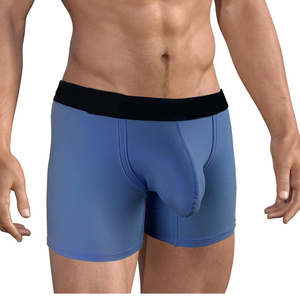 Ropa interior masculina sexy de la marca CELINNE, calzoncillos bóxer azules, transpirables, elásticos, con bolsa grande para hombre. - Product Image 4