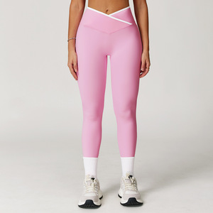 No te pierdas las mallas de entrenamiento para mujer mejor calificadas de 2025, mallas ajustadas en forma de V, levantamiento de glúteos, cintura alta para Yoga - Product Image 1