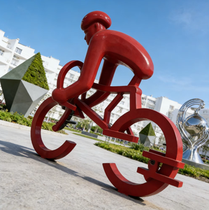 Scultura Gigante Astratta a Forma <span class=keywords><strong>di</strong></span> Bicicletta in Fibra <span class=keywords><strong>di</strong></span> Vetro per Decorazione Paesaggistica Esterna nei Parchi - Product Image 2