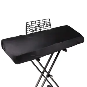 Housse étanche pour clavier de piano électronique numérique 61 88 touches personnalisée noire Housse anti-poussière pour clavier de piano avec ouverture pour pupitre de musique
