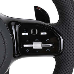 SOON TODA Volante Deportivo de Cuero Semiperforado Negro Modelo 388 para Mercedes-Benz <span class=keywords><strong>W213</strong></span> W223 C238 W177 X118 W206 C257 X223 W247 C118 A35 - Product Image 3