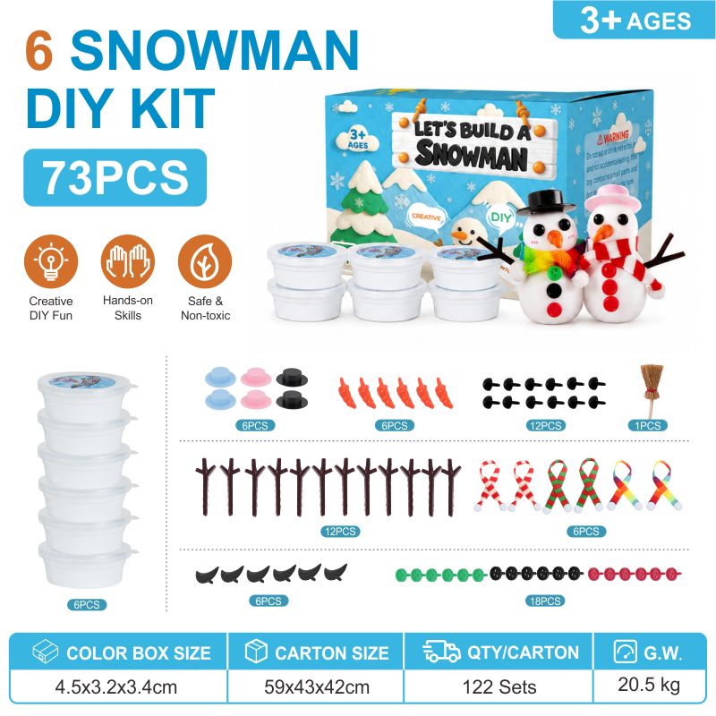 Build a Snowman Kit 6 Cups(73pcs) - In Stock