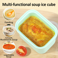 Logo personnalisé bac à glaçons réutilisable congélateur démoulage rapide doux maison multifonction 250ml glaçon à soupe en silicone avec couvercle anti-poussière