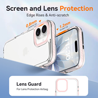 Coque de protection rose en métal pour objectif d'appareil photo, pour filles, compatible iPhone 17 Series, avec dos transparent anti-rayures personnalisable